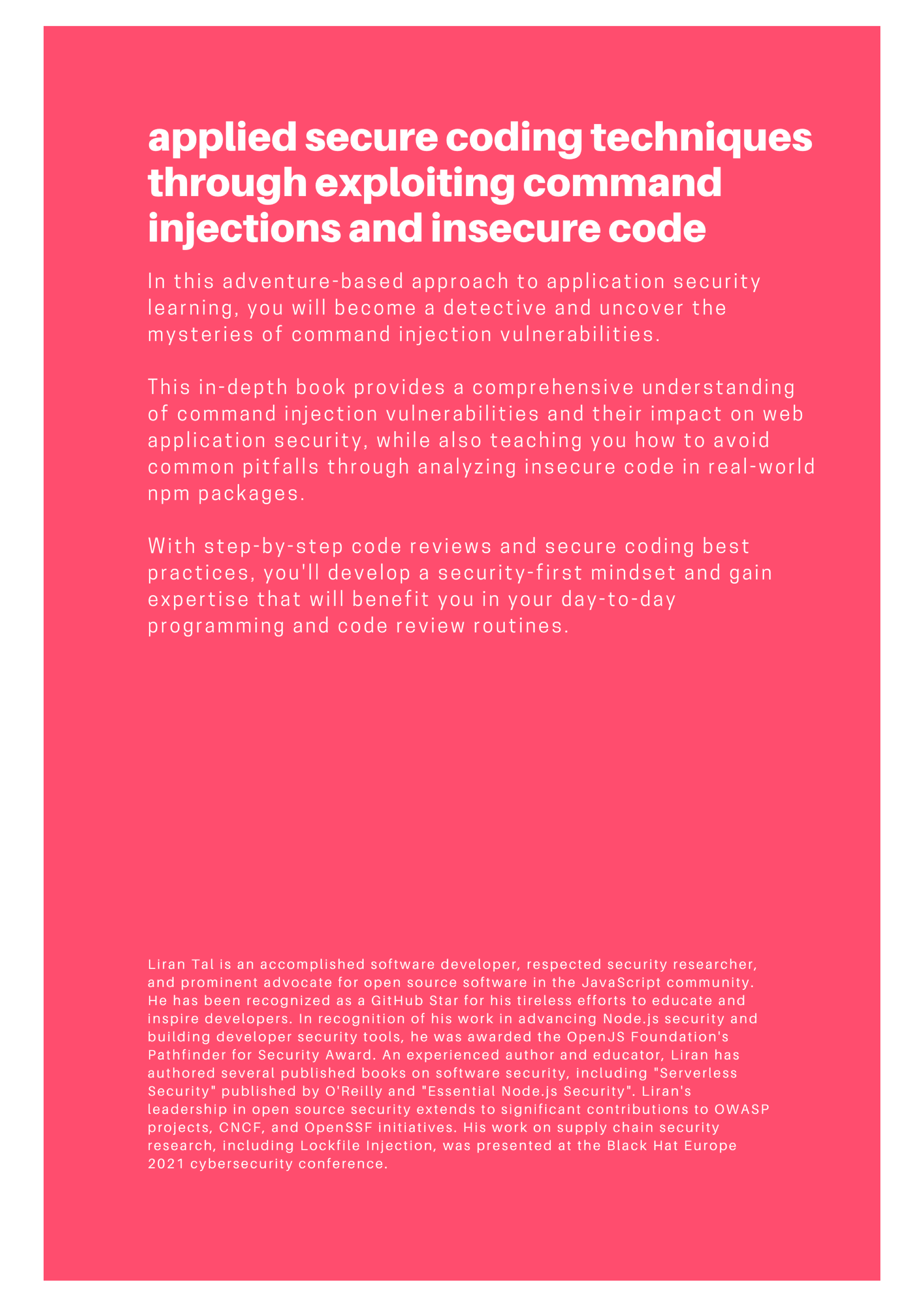 The command injection book back cover