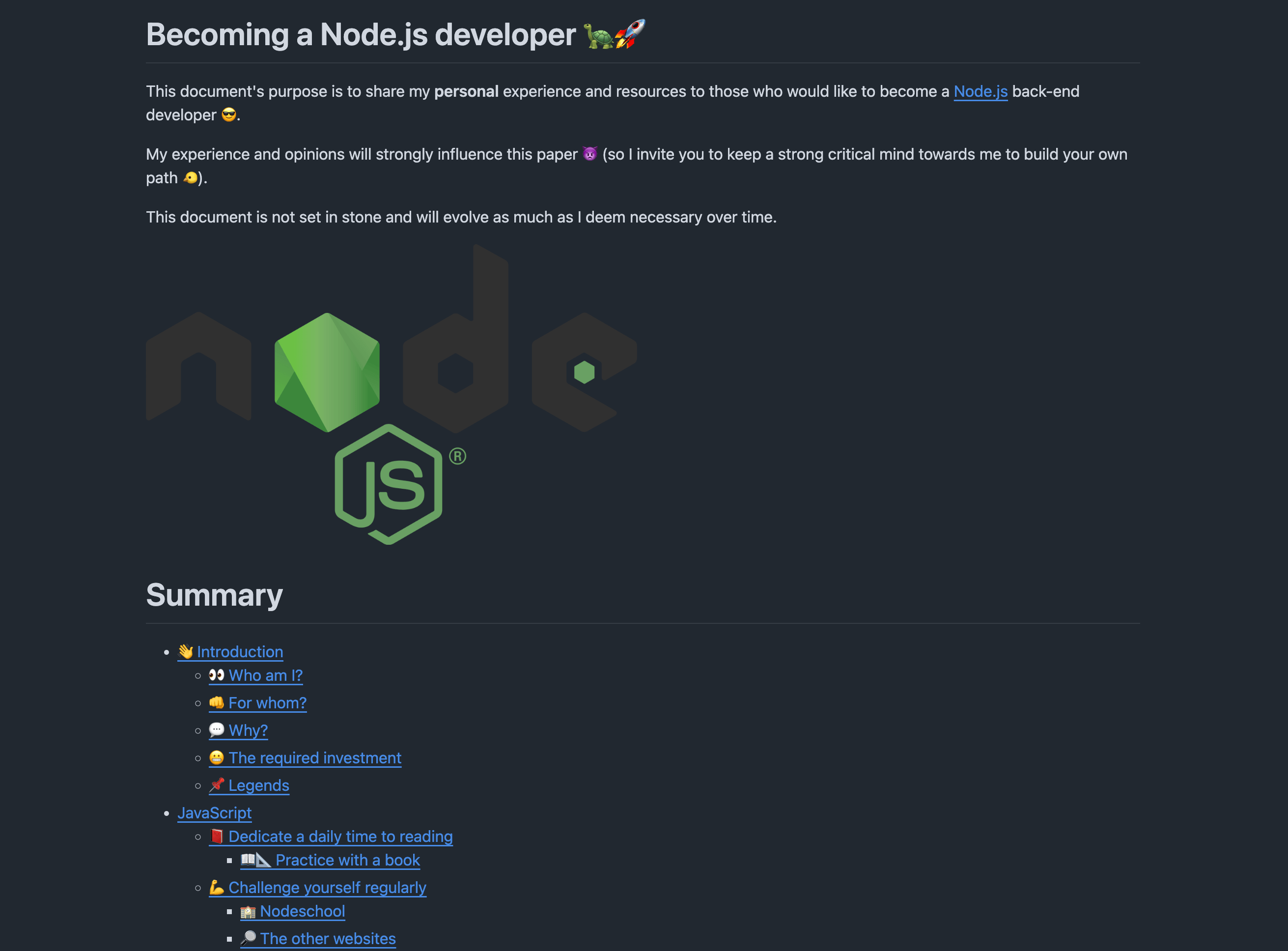 become a Node.js developer by Thomas Gentilhomme