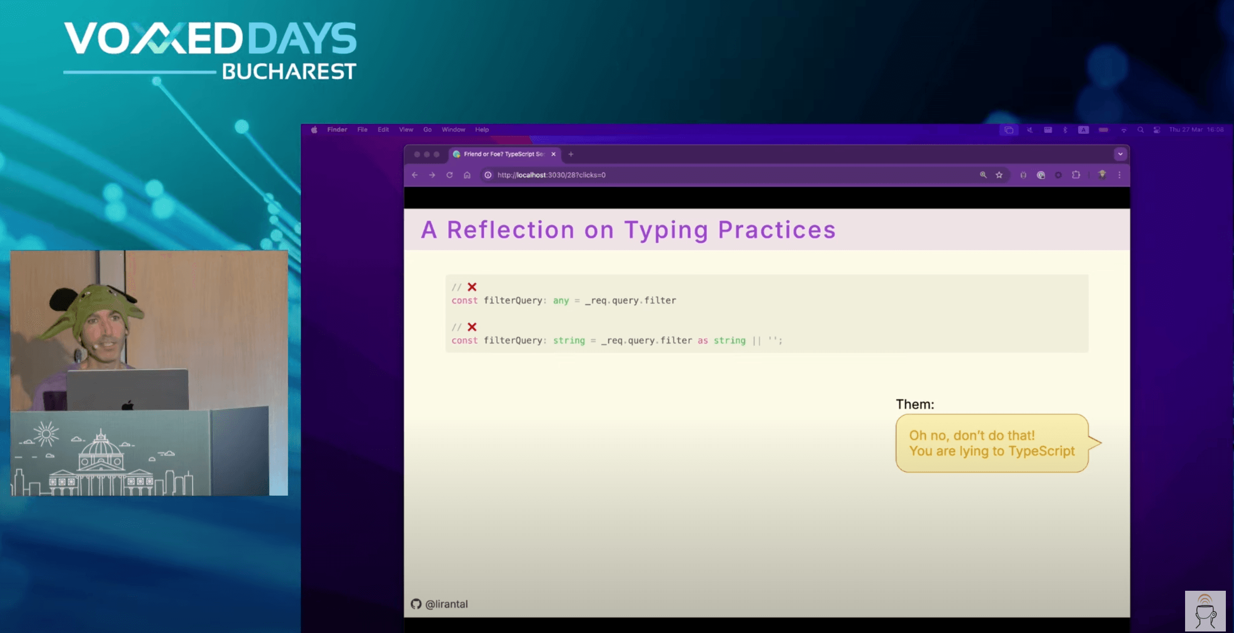 Friend or Foe? TypeScript Security Fallacies - Liran Tal 2025 talk at Voxxed Days Bucharest