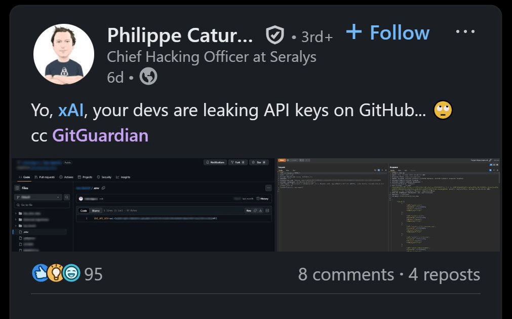 xai api key credentials leakage
